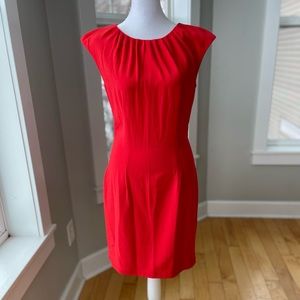 H&M Class Red Fitted Sheath Midi Dress Size 8